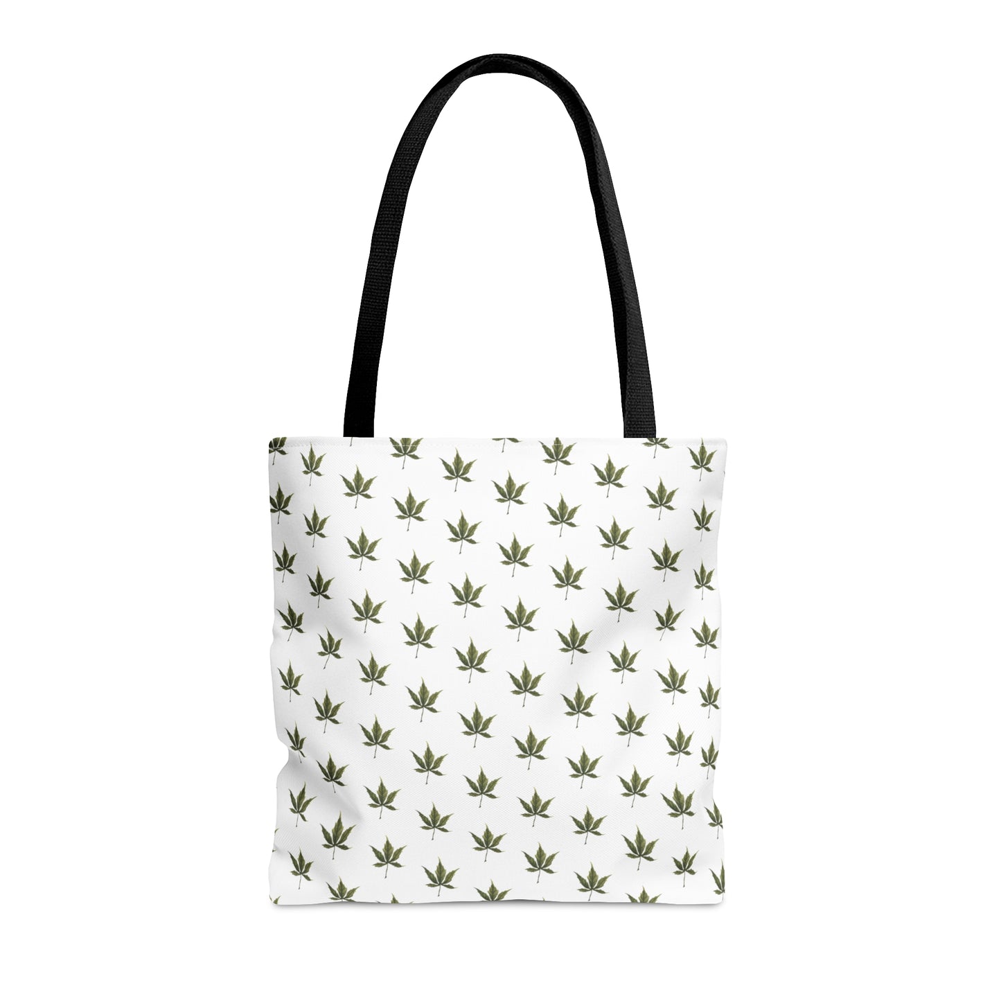 Tote Bag (3 sizes!) - Mini Cannabis Leaf Print on White