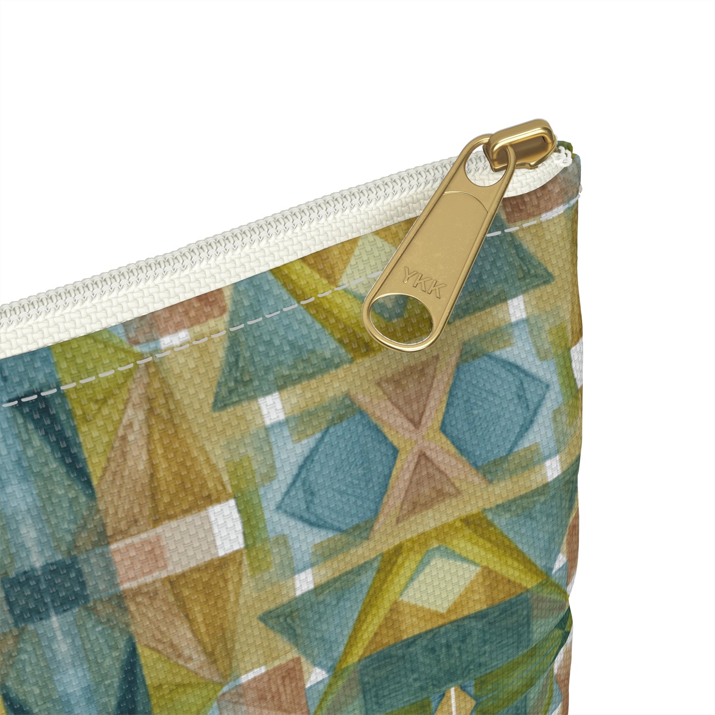 Flat Accessory Pouch - Painterly Plaid, Cool Colors