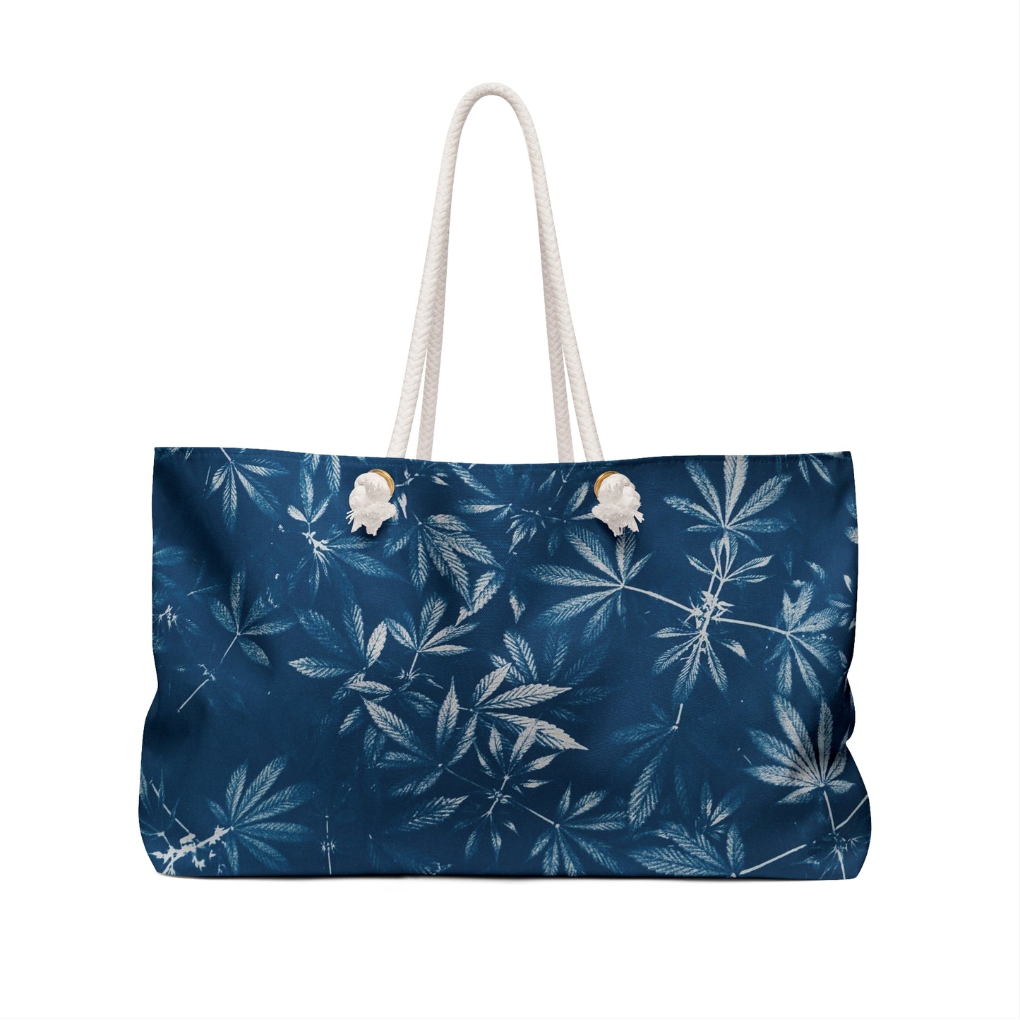 Oversized Weekender Bag - Cannabis Field Cyanotype Print 3