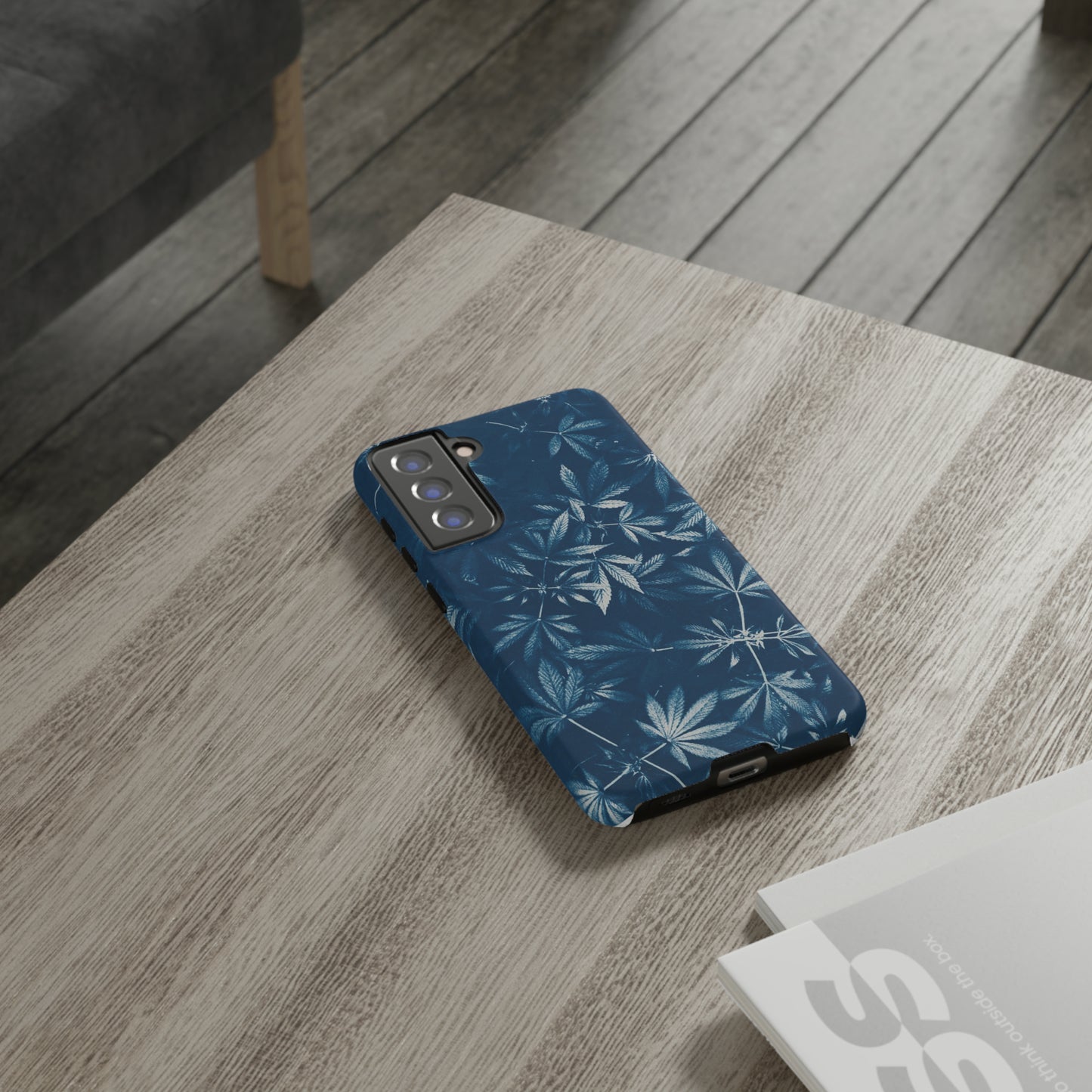 Tough Cell Phone Cases - Cannabis Field Cyanotype Print