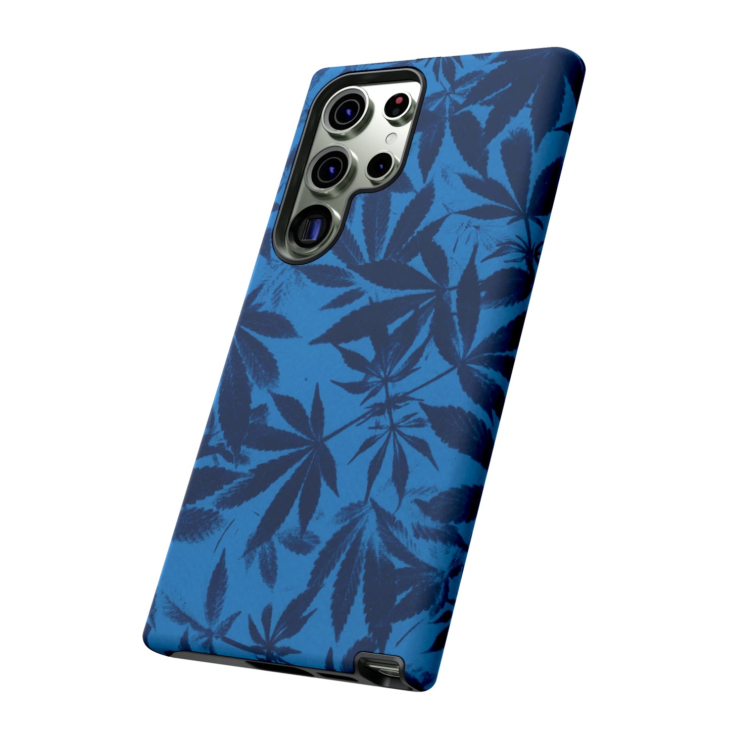 Tough Cell Phone Cases - Cyanotype on Bright Blue Print