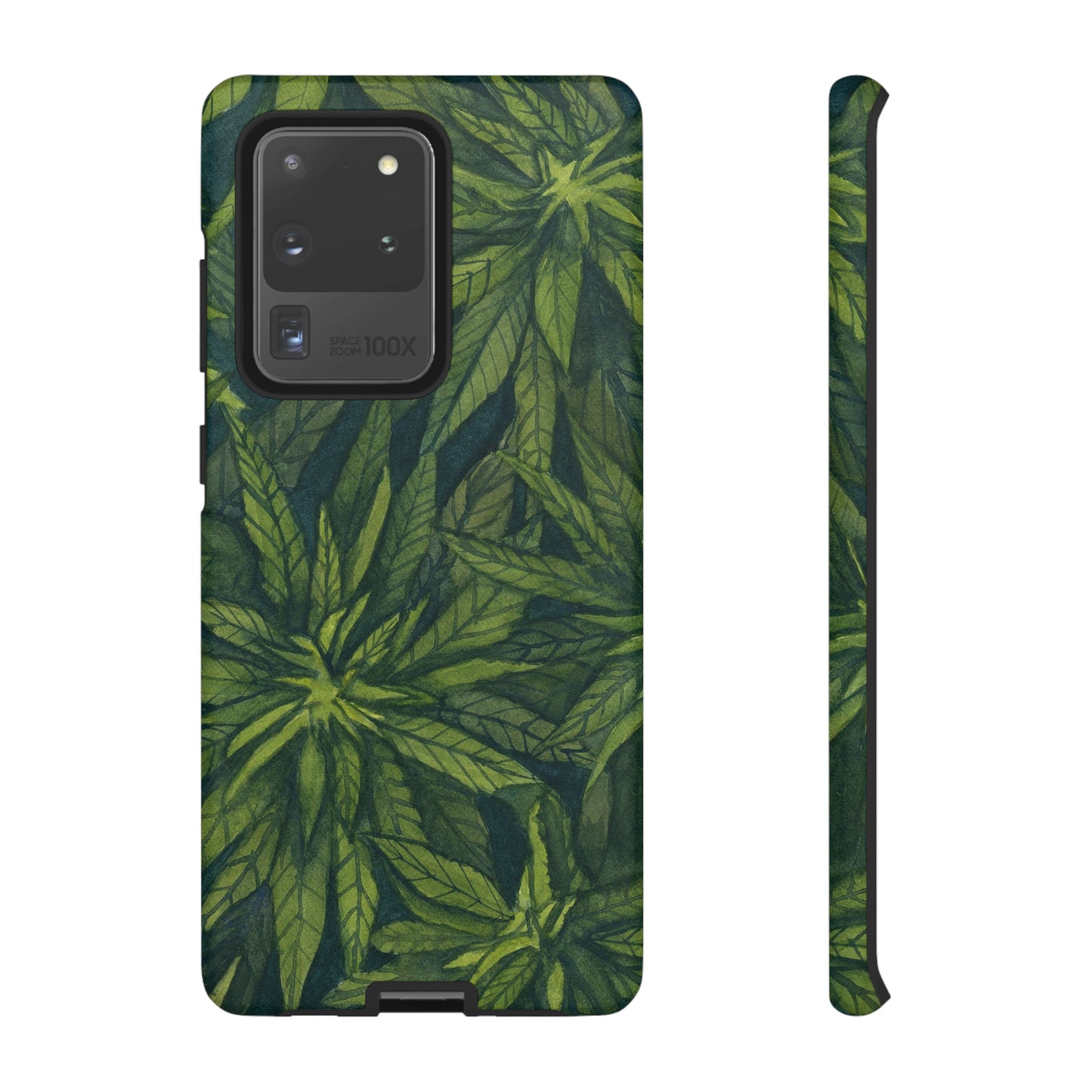 Tough Cell Phone Cases - Watercolor Cannabis Field