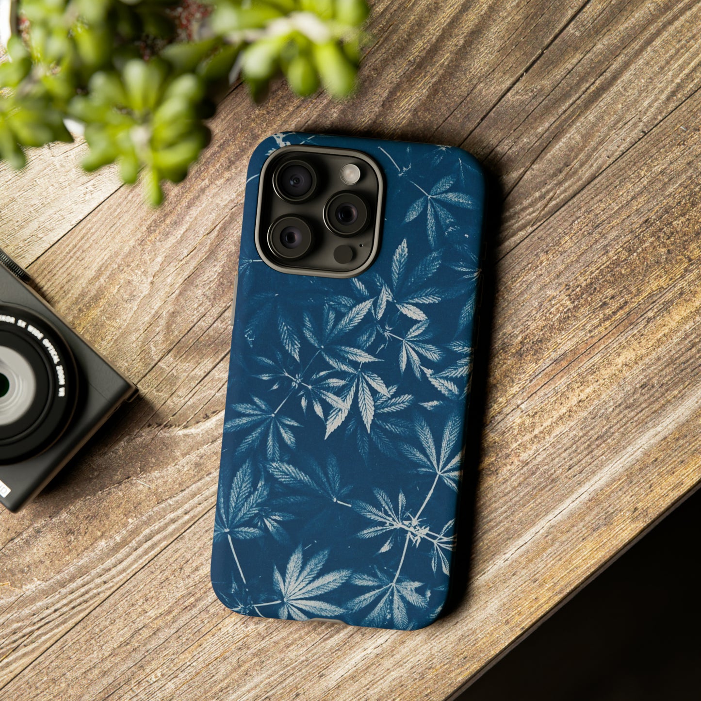 Tough Cell Phone Cases - Cannabis Field Cyanotype Print