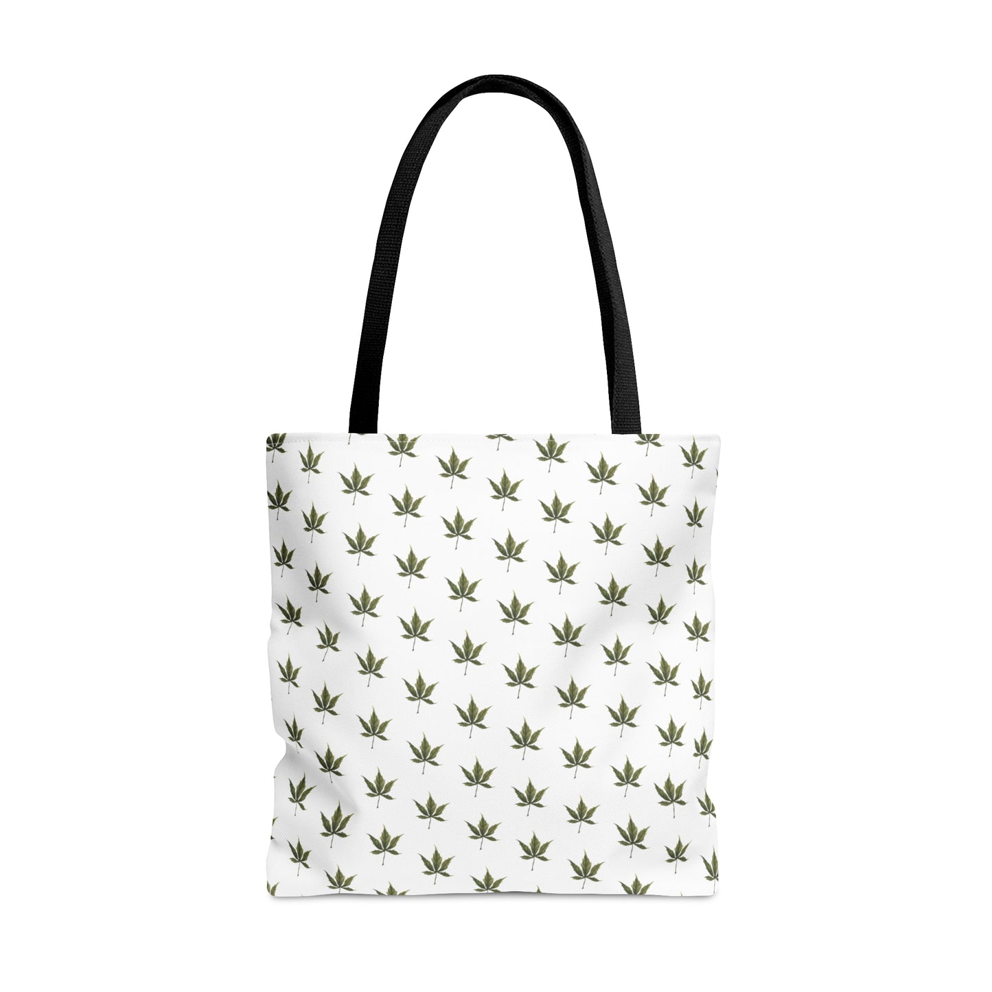 Tote Bag (3 sizes!) - Mini Cannabis Leaf Print on White