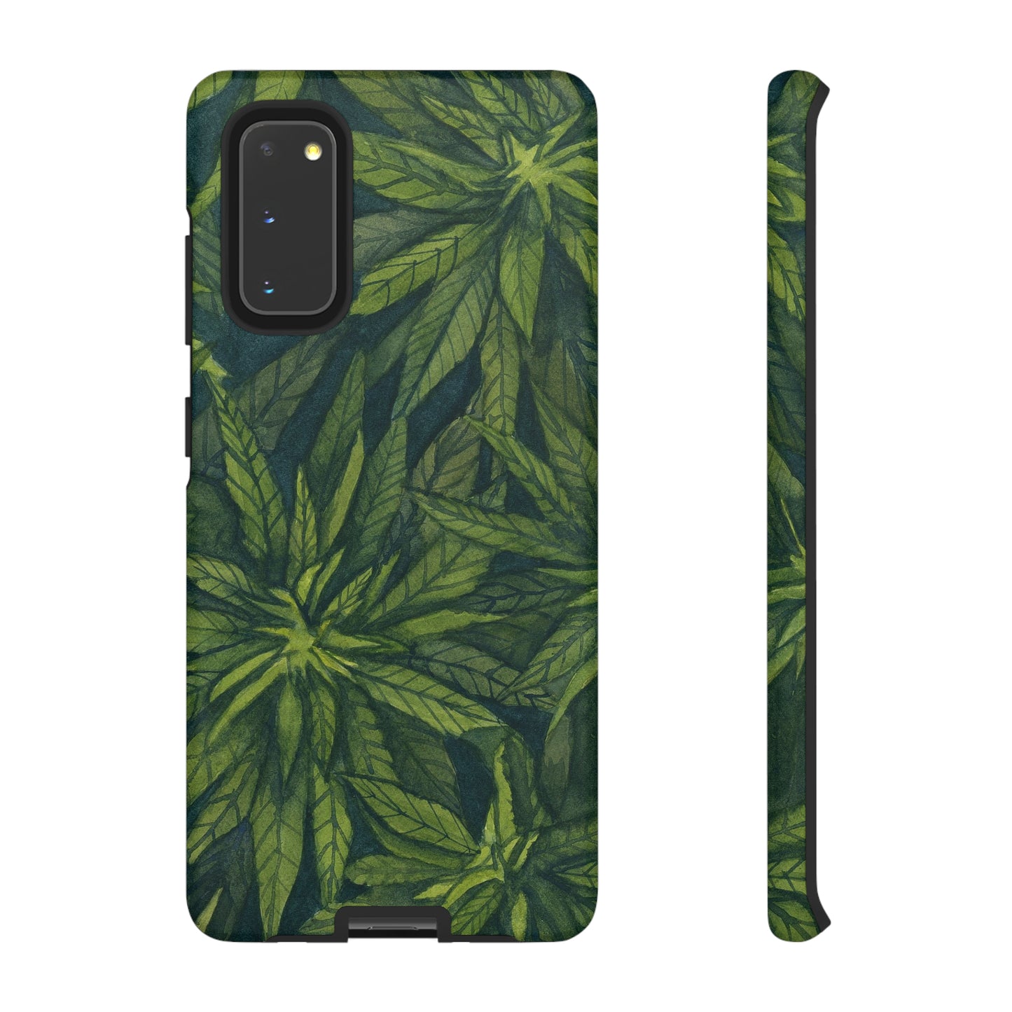 Tough Cell Phone Cases - Watercolor Cannabis Field