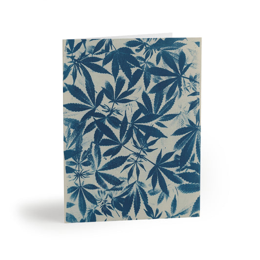 Notecard, blank inside - Cannabis Field Cyanotype on Ivory