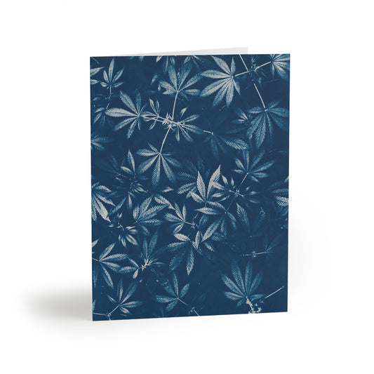 Notecard, blank inside - Cannabis Field Cyanotype