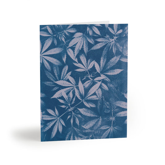 Notecard, blank inside - Cannabis Field Cyanotype on Lavender