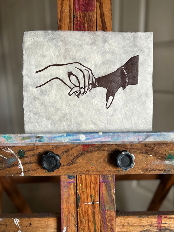 Holding Space - Original Hand Pulled Linocut Print - 8x10"