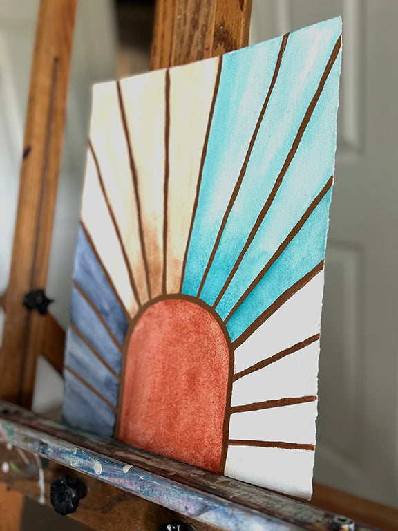 Rusted Twilight Original Watercolor Painting - 11x15"