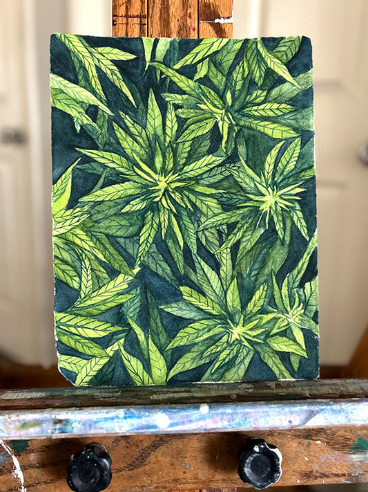 Greenest Gardens - Original Watercolor Painting 9x12"