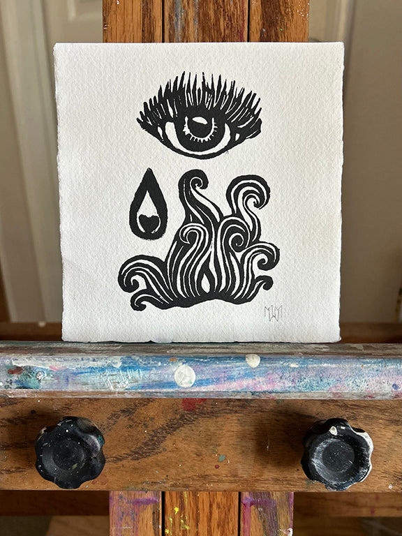 - Original Hand Pulled Linocut Print