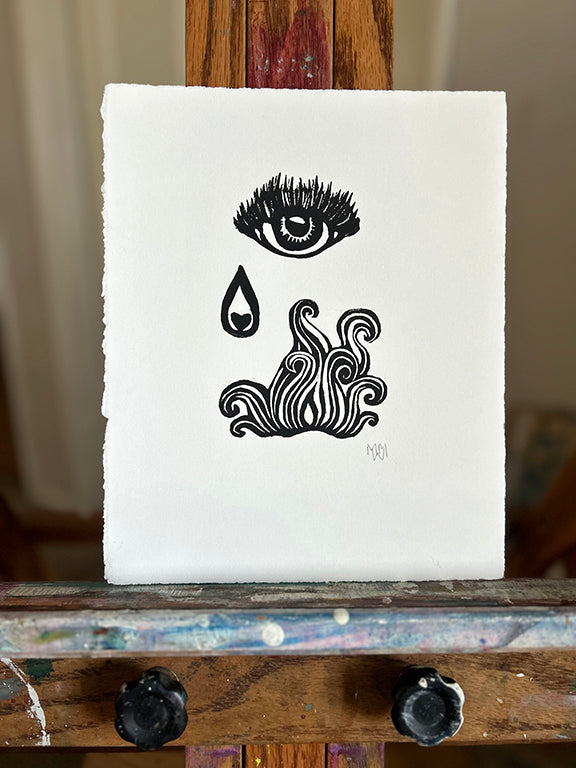 - Original Hand Pulled Linocut Print