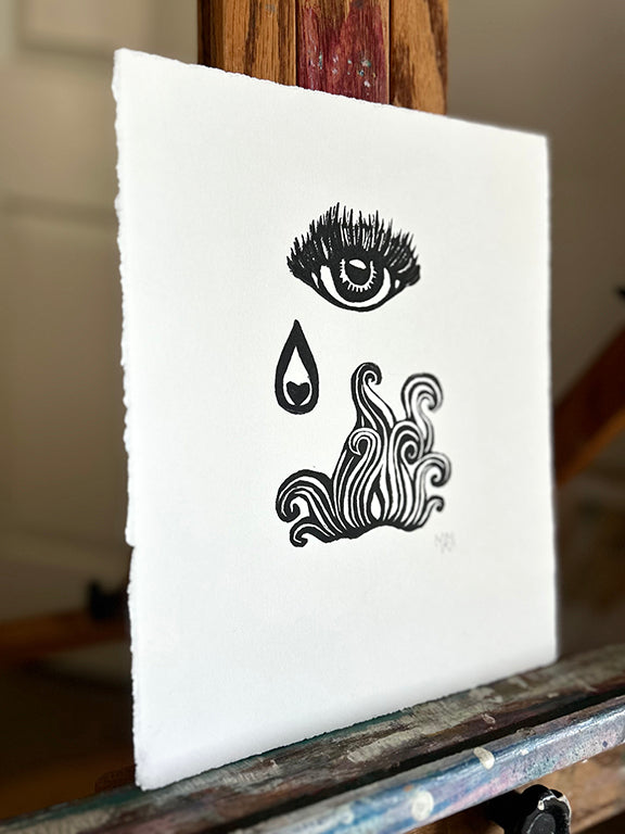- Original Hand Pulled Linocut Print