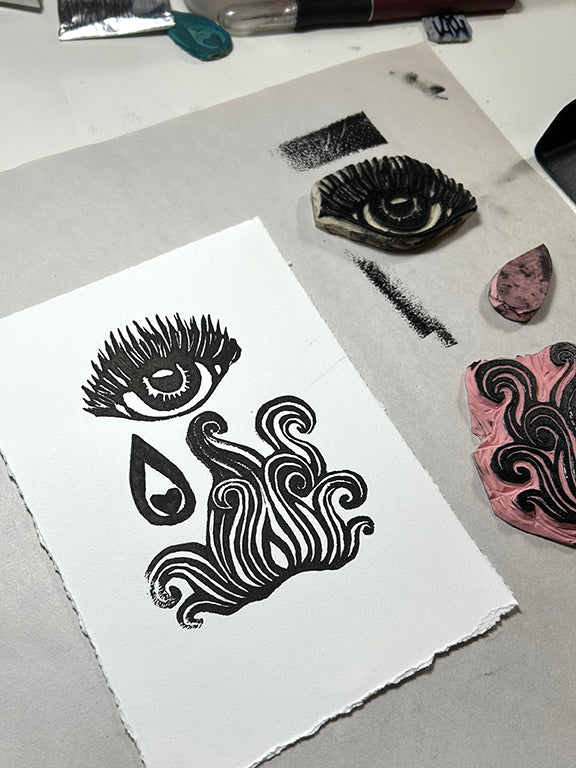 - Original Hand Pulled Linocut Print