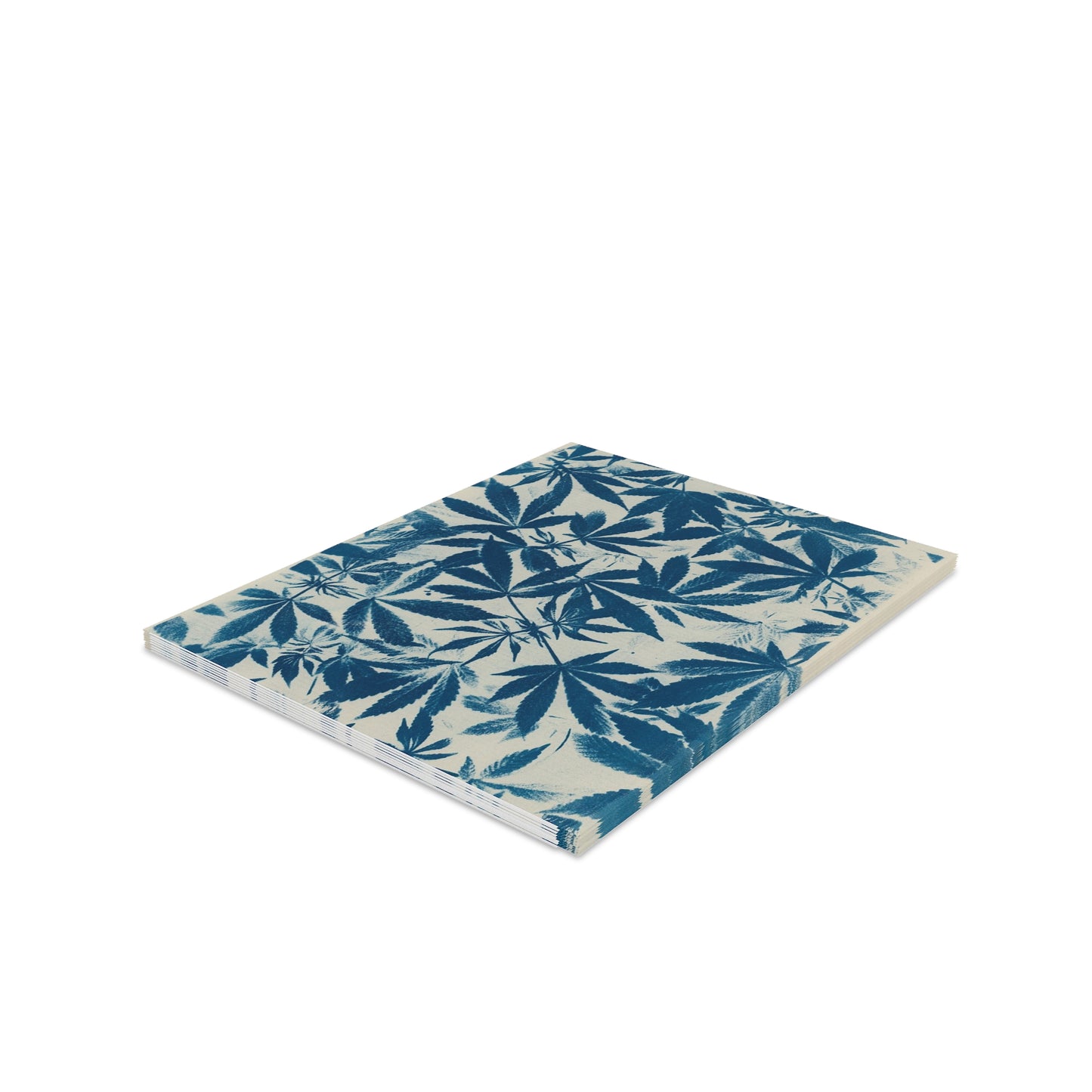 Notecard, blank inside - Cannabis Field Cyanotype on Ivory