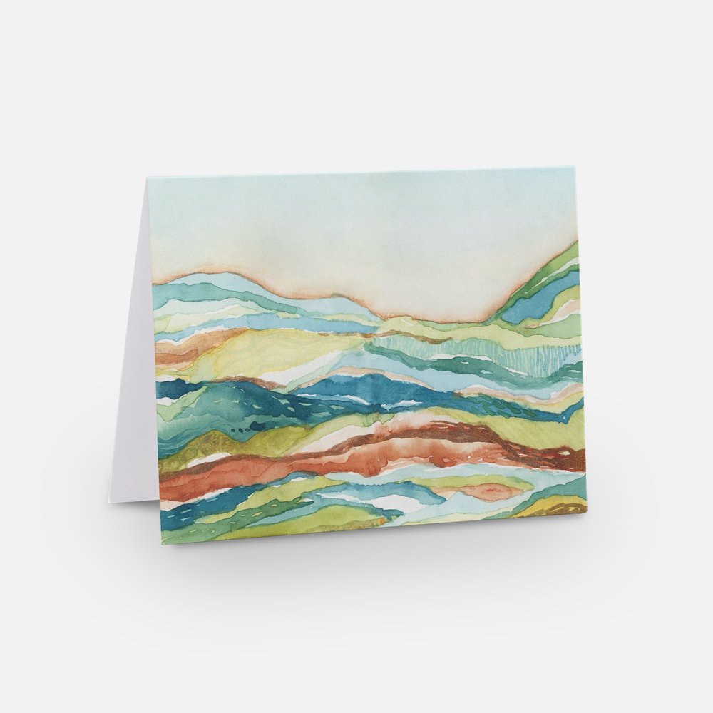 Notecard, blank inside - Loose Watercolor Landscape