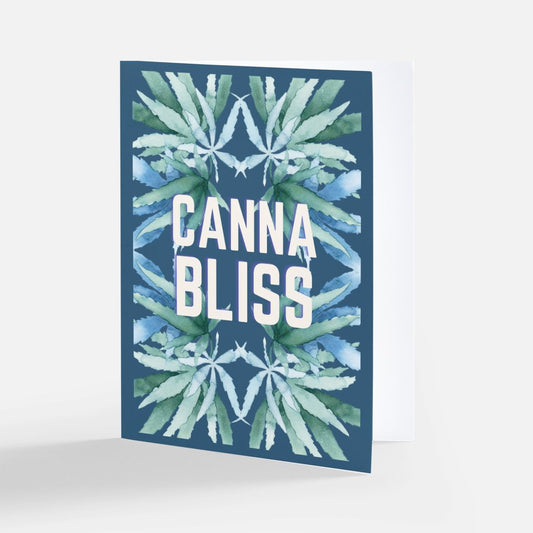 Notecard, blank inside - Cannabliss in Teal