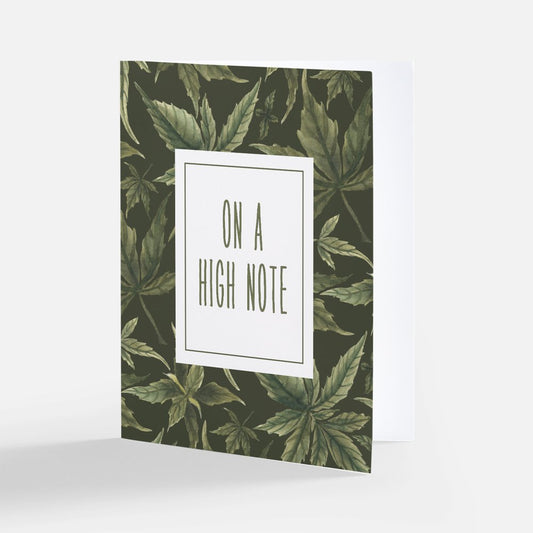 Notecard, blank inside - On a High Note, Olive