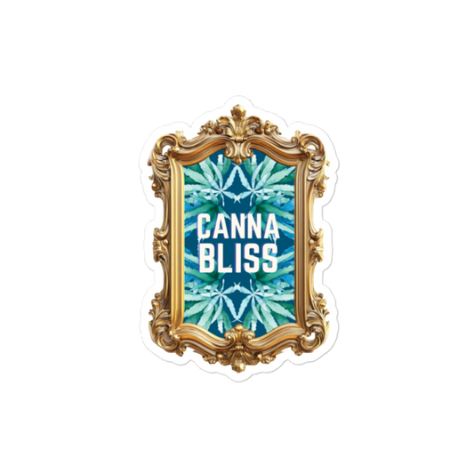 Cannabliss Teal Vinyl Sticker